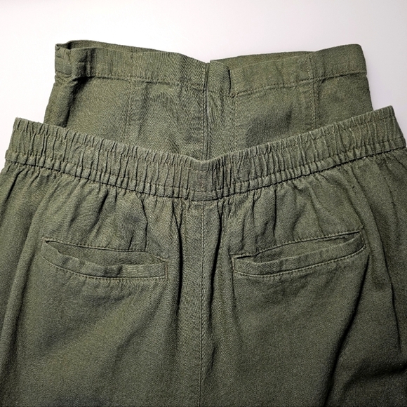 Old Navy Womens Linen Blend Ankle Pants - Olive Green - Picture 11 of 16